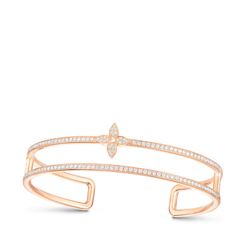 Louis Vuitton/路易威登 BLOSSOM系列 经典款18k金玫瑰金146颗钻石花卉图案双排手镯Q95812