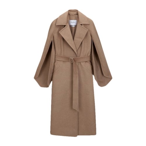  MaxMara/麦丝玛拉 女士驼色羊毛大衣 10111218 001 PLFSX