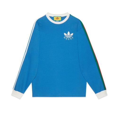  GUCCI古驰 22年秋冬 男士 adidas x Gucci联名系列针织棉T恤 700506 XJEKO 4744