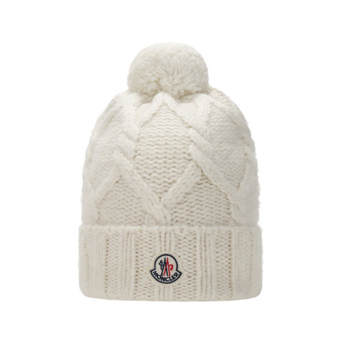Moncler/蒙克莱 女士羊驼毛/混纺绒球帽子针织帽 3B00020 M1224