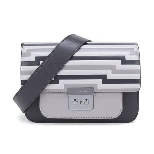 MichaelKors/迈克·科尔斯MK女包SLOANEDITOR系列条纹图案皮质大号单肩包30F8TS9L9X