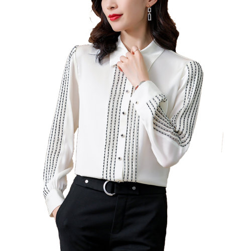 GeleiStory/GeleiStory  春季新款女装气质款压褶塔克撞色明线设计垂顺女装  女装＞女士衬衫＞女士长袖衬衫