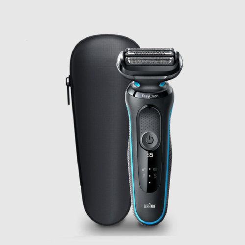 Braun/博朗 小猎豹5系50-B7000CC 往复式电动剃须刀男士充电式干湿两用造型刮胡刀 蓝色 免拆洗黑科技 15秒冲干净 全身水洗
