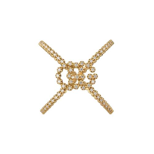 GUCCI古驰 22年秋冬 女士 GG Running 系列 X 型钻石戒指 581897 J8540 8000