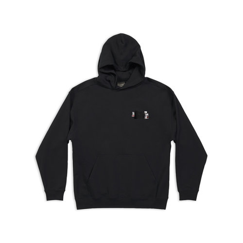 Balenciaga/巴黎世家 22年秋冬新款 女士黑色纯棉饰有Gaffer艺术品图案连帽运动衫578135TNVG21089