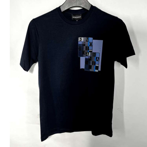 Emporio Armani/安普里奥阿玛尼/蓝色男士短袖T恤（瑕疵折扣）
