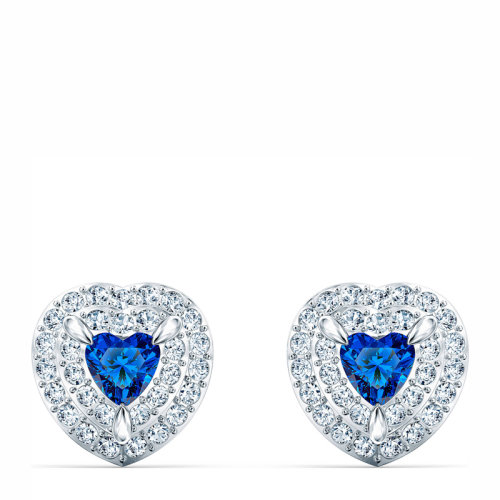 Swarovski/施华洛世奇 女士蓝色仿水晶心形耳饰耳坠耳环耳钉 5511685