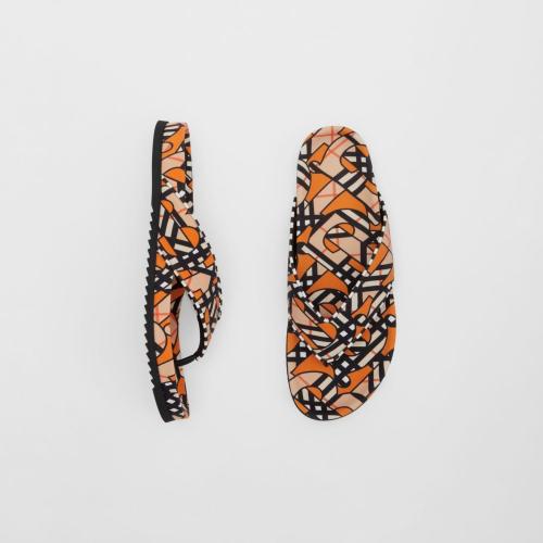 BURBERRY 22年秋冬 男士 专属标识印花橡胶凉鞋 80566571