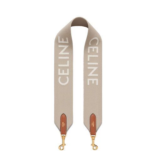 CELINE/赛琳   米色白色提花羊毛金属钩扣短款肩带包带49S022AEP.03BW