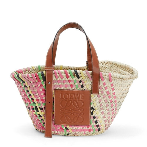 LOEWE/罗意威 女士拉菲草和皮革篮子包 329-09-V50-8869