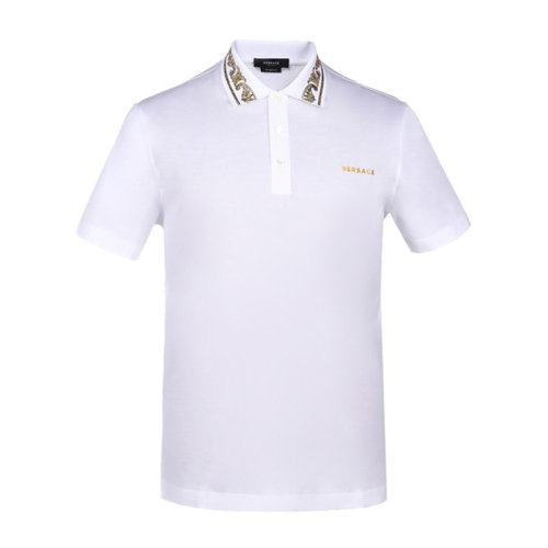 VERSACE/范思哲男士纯色棉质经典字母徽标印花装饰翻领短袖上衣T恤POLO衫 A88694-A237141 多色可选