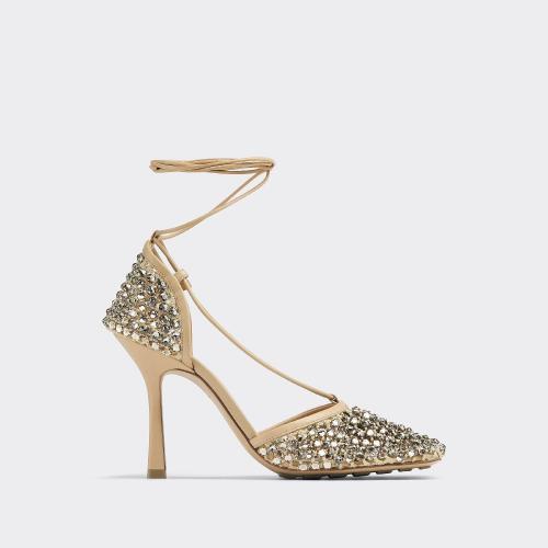  BV葆蝶家 22年秋冬 女士 中跟凉鞋 sparkle stretch 667206V0GU12624