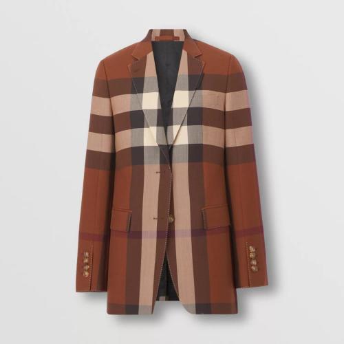  BURBERRY 22年秋冬 女士 格纹羊毛量裁外套 80505571