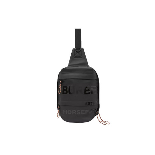 BURBERRY/博柏利 巴宝莉 男包 字母 男士时尚黑色织物斜挎包 80365541