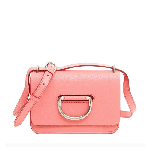 BURBERRY/博柏利  巴宝莉女包 女士粉色皮质时尚D形环单肩斜挎包 40767061