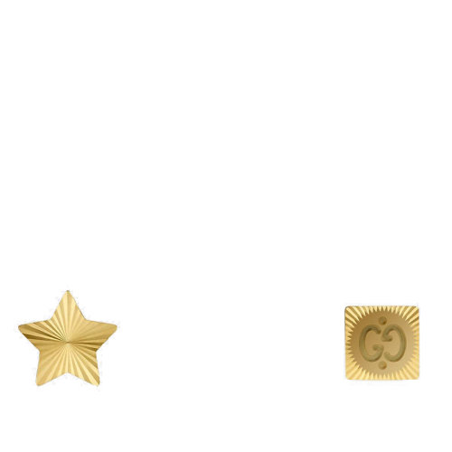 GUCCI/古驰  Icon系列 18k金黄金星星形状双G不对称耳环662068J85008000