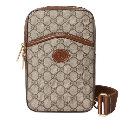  GUCCI古驰 22年秋冬 男士 饰互扣式双G单肩斜挎包 696016 92THG 8563