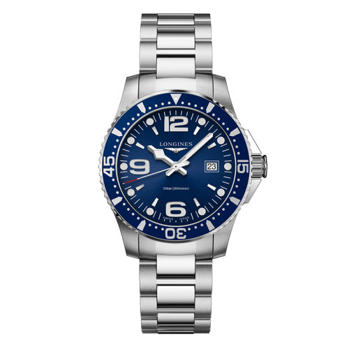 LONGINES/浪琴 康卡斯潜水系列 石英表精钢表壳蓝盘钢链男表39毫米L3.730.4.96.6