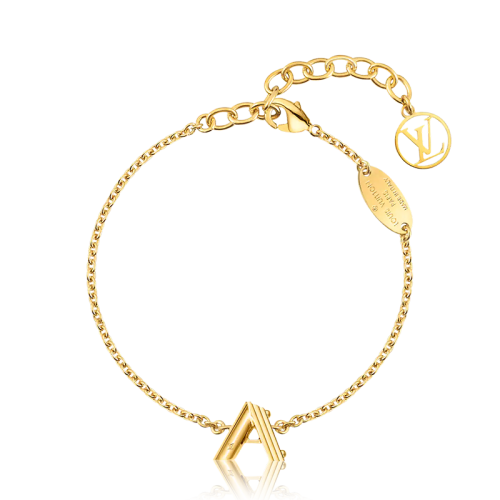 Louis Vuitton/路易威登 22春夏新款LV & ME系列  金色金属镂刻徽标字母A手链M67158
