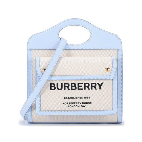 BURBERRY/博柏利  女款织物/配皮迷你手提单肩斜挎包口袋包 80434931