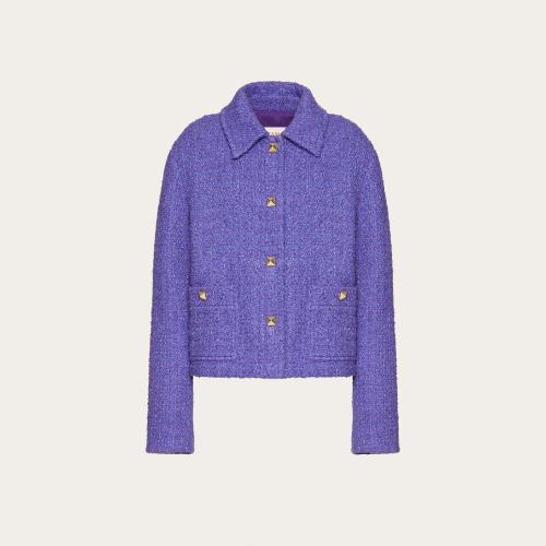  VALENTINO华伦天奴 22年秋冬 女士 夹克 VESTE EN TIMELESS BOUCLé 1B3CE2V57B37D6