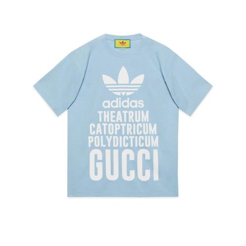  GUCCI古驰 22年秋冬 男士 adidas x Gucci联名系列针织棉T恤 616036 XJEW2 4709