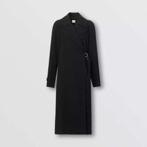  BURBERRY 22年秋冬 女士 D 形环设计羊毛围裹式大衣 80517811