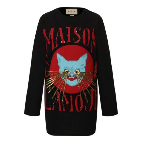  GUCCI/古驰 女士黑色棉质短袖T恤 595932XJBUJ 1082 PLFSX