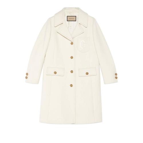  GUCCI古驰 22年秋冬 女士 双G刺绣羊毛大衣 657054 ZAG3M 9205