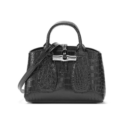 Longchamp/珑骧 女士ROSEAU系列迷你款牛皮手提单肩斜挎包竹节包 10057 HTS