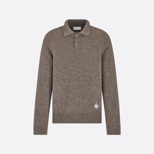  DIOR迪奥 22年秋冬 男士 针织衫 Polo a manches longues， coupe oversize 243M830AT449_C730