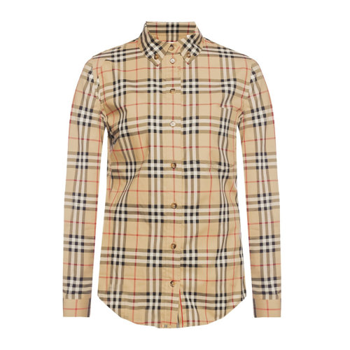BURBERRY/博柏利 领尖扣衣领Vintage格纹弹力棉质女士长袖衬衫80222841