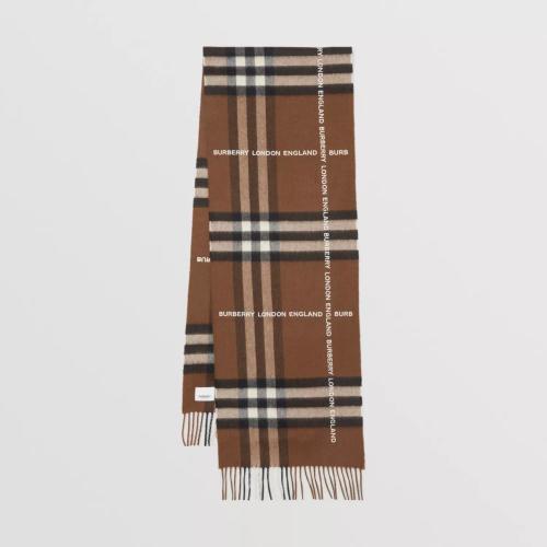 BURBERRY 22年秋冬 女士 徽标格纹羊绒围巾 80593751