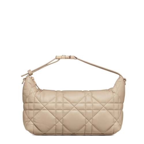 DIOR/迪奥 22新款DIORTRAVEL NOMAD系列 女士中号裸色超大藤格纹牛皮革CD金扣拉链开合单肩手拿手提包S5554OMIG_M116