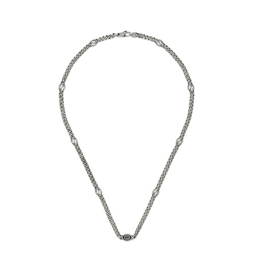 GUCCI/古驰  925纯银珐琅细节互扣式双G细版项链?678661J84108191