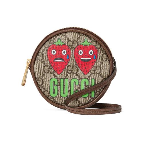  GUCCI古驰 22年秋冬 男士 Gucci草莓印花零钱包 700734 UF1AG 8679