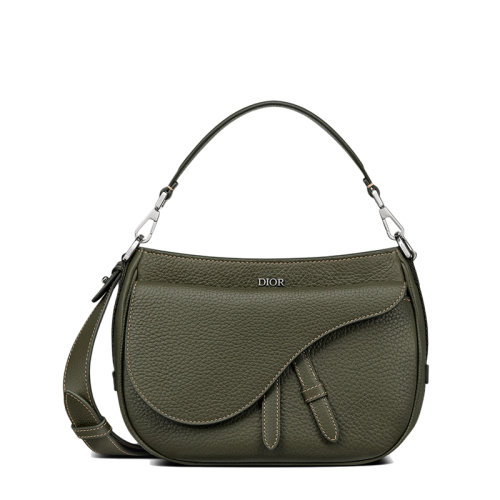 DIOR/迪奥 经典款SADDLE系列 男士迷你款橄榄色粒面小牛皮马鞍包斜挎单肩手提包1ADHO033ULC_H620