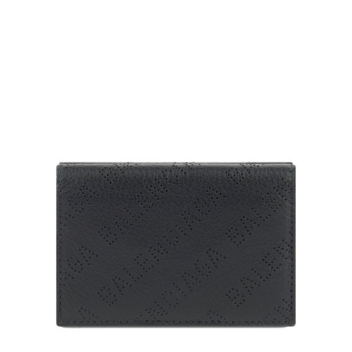 Balenciaga/巴黎世家 21新款 男士迷你黑色小牛皮穿孔徽标按扣钱包594312D6WZN1000