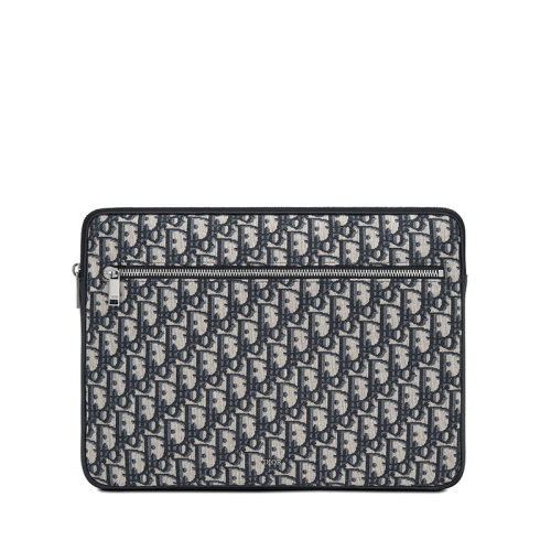 DIOR/迪奥 老花黑色粒面小牛皮饰面泡沫内饰电脑包手拿包2ESCA380YSE_H05E