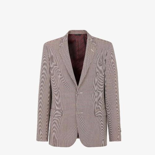  FENDI芬迪 22年秋冬 男士 夹克 拼色羊毛休闲西装 FJ0686AL5BF1I8T