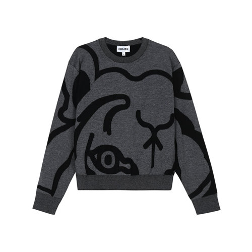 KENZO/高田贤三  女士针织衫/毛衣 女士棉质K-Tiger圆领长袖针织衫套头衫 2PU586 3TC