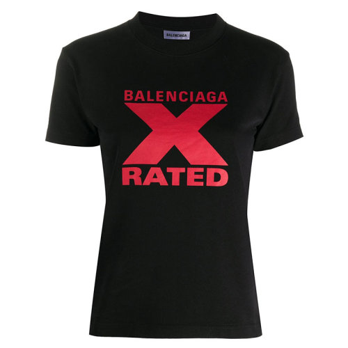 Balenciaga/巴黎世家 女士黑色棉质女士短袖T恤 612964TIVA7