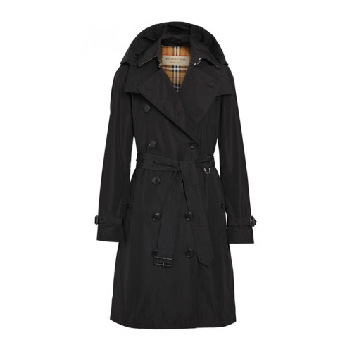 BURBERRY/博柏利 女士黑色涤纶长款风衣 8033520