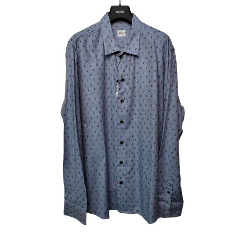 ARMANI COLLEZIONI/阿玛尼卡尔兹蓝色男士长袖衬衫SCSSZLSC3F7