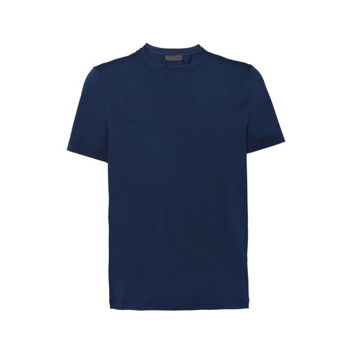PRADA/普拉达 22年春夏新款 男士海军蓝色弹力棉圆领短袖T恤UJM564_710_F0124_S_092