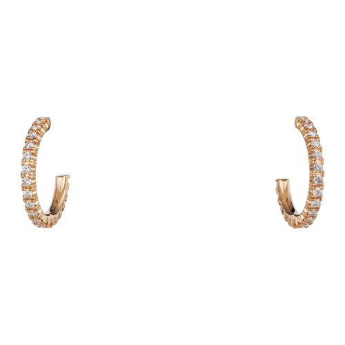 CARTIER/卡地亚 ETINCELLE系列 玫瑰金镶嵌钻石小号圈形耳环B8301244