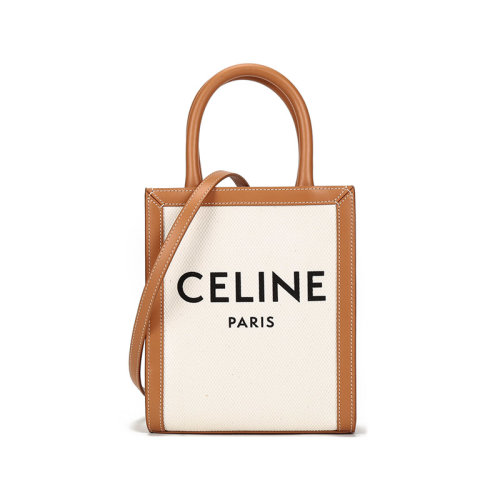 CELINE/赛琳   女士织物/配皮CABAS手提单肩斜挎包LOGO图案迷你款 193302BNZ 02NT