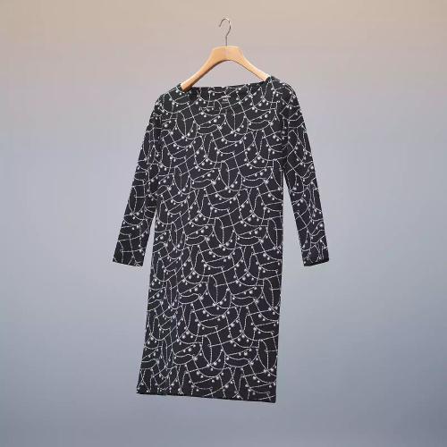  HERMES爱马仕 22年秋冬 女士 连衣裙 Robe micro col danseuse imprime ??Tresor de Medor?