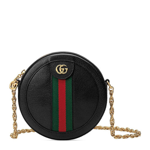 GUCCI/古驰 女包 GG Marmont系列 波浪纹 经典双G 女士黑色皮质单肩包 550618CWG1G1060