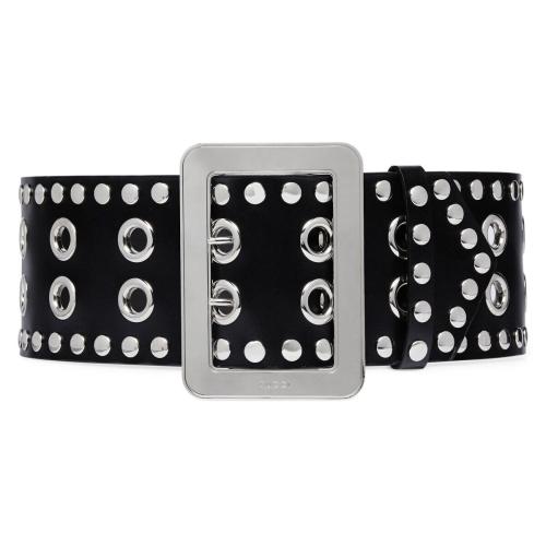  GUCCI古驰 22年秋冬 女士 饰孔眼和铆钉图案宽版腰带 718506 AAA1J 1000